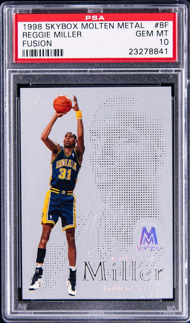 1998-99 SkyBox Molten Metal Reggie Miller Fusion #8F card image