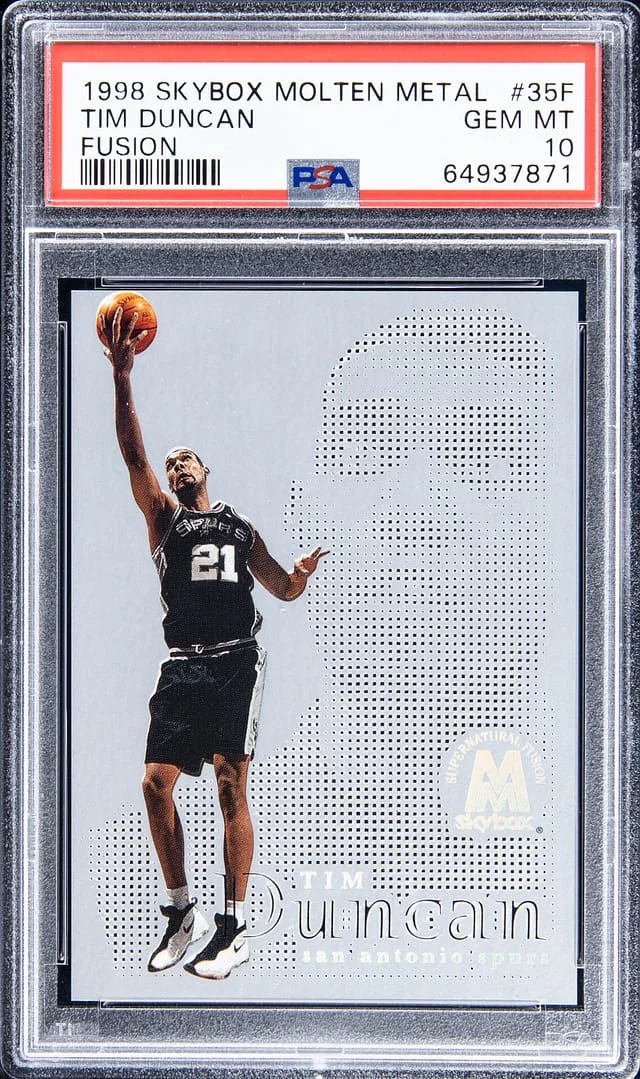 1998-99 SkyBox Molten Metal Tim Duncan Fusion #35F card image