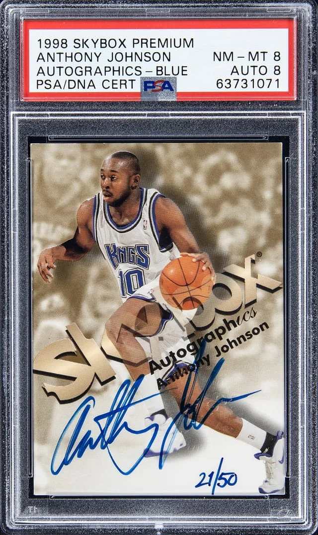1998-99 SkyBox Premium Autographics - Blue Anthony Johnson #no-number card image