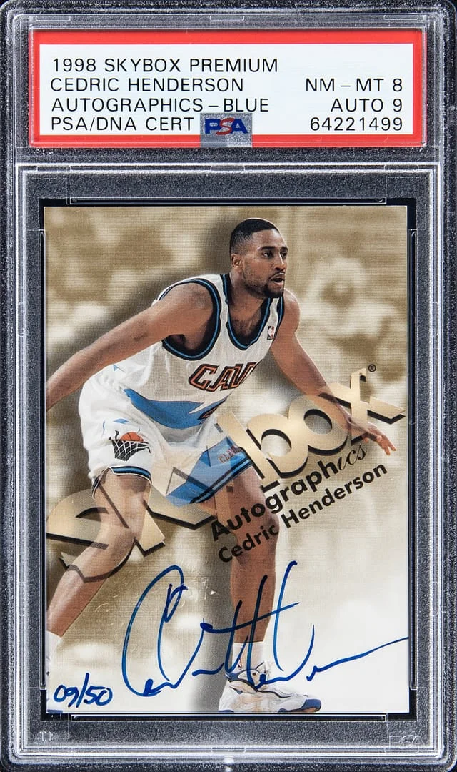 1998-99 SkyBox Premium Autographics - Blue Cedric Henderson #no-number card image
