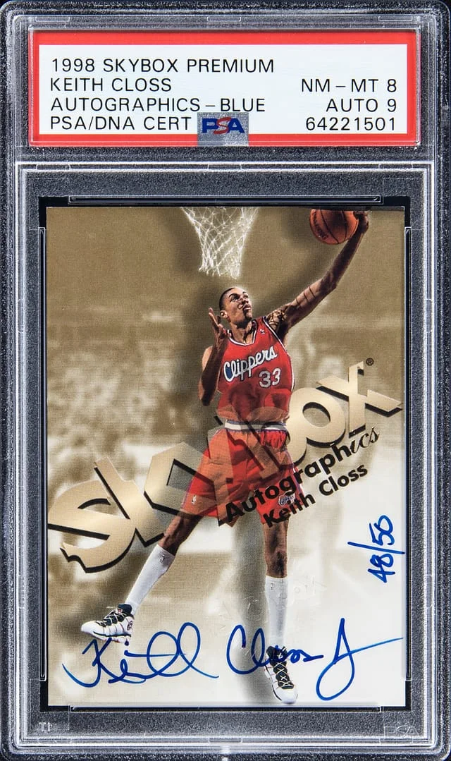 1998-99 SkyBox Premium Autographics - Blue Keith Cross #no-number card image