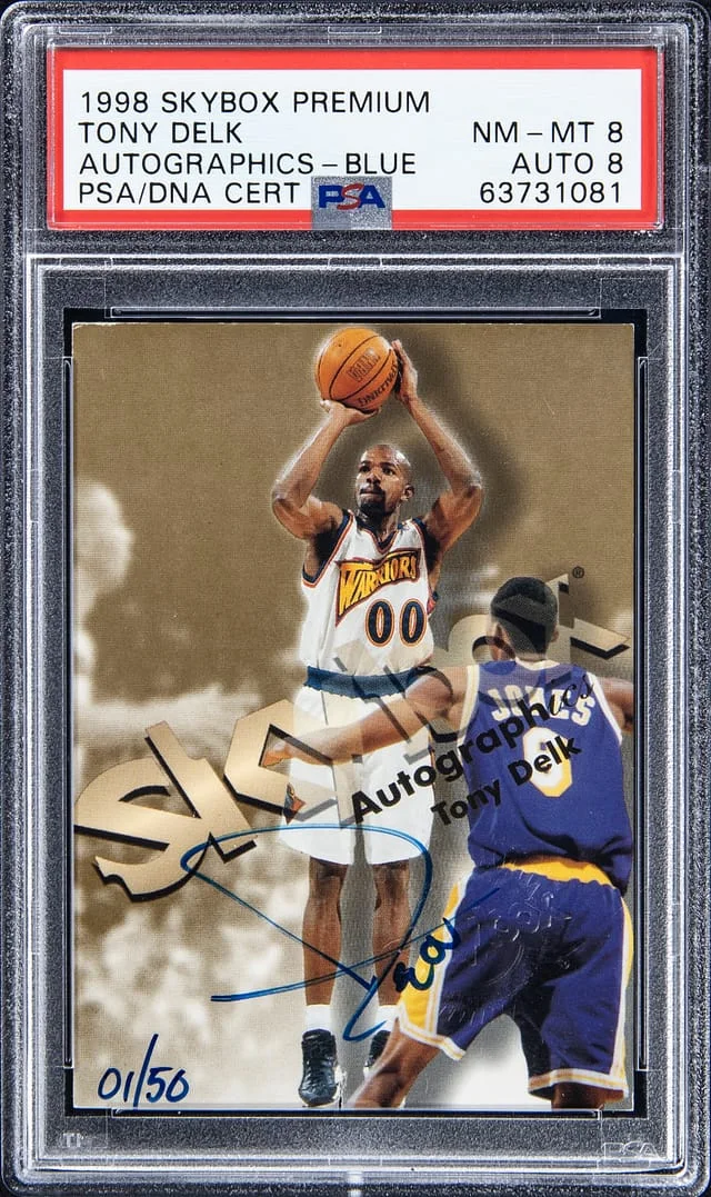 1998-99 SkyBox Premium Autographics - Blue Tony Delk #no-number card image