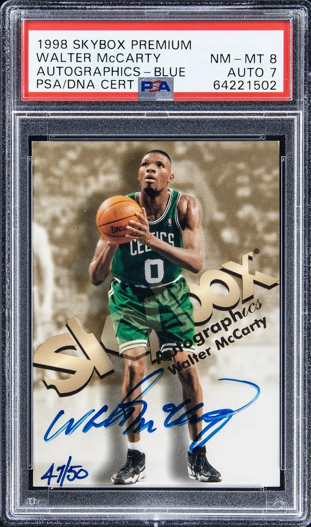 1998-99 SkyBox Premium Autographics Blue Walter McCarty #no-number card image