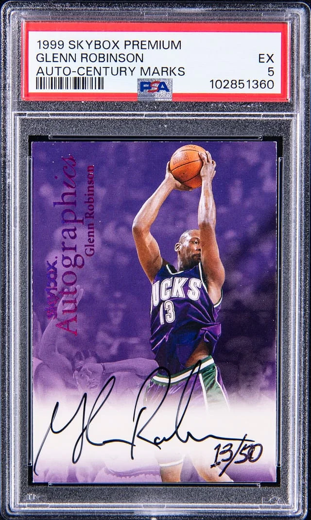 1998-99 SkyBox Premium Autographics Century Marks Glenn Robinson #no-number card image