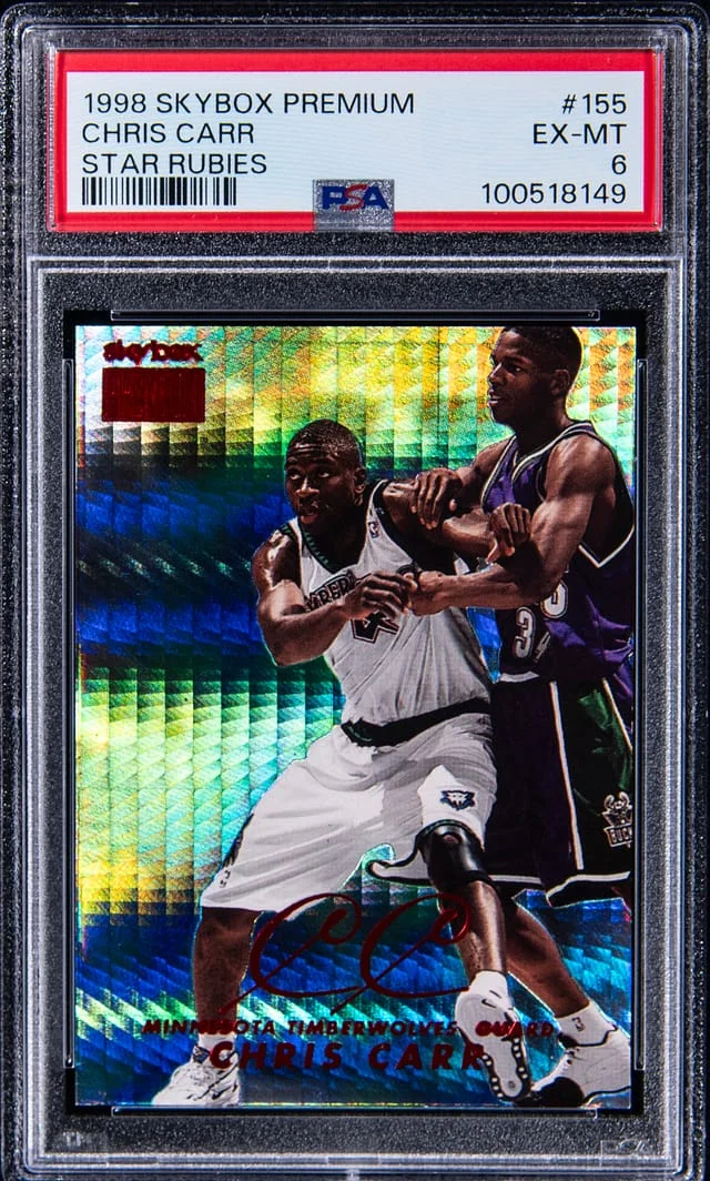 1998-99 SkyBox Premium Chris Carr Star Rubies #155 card image