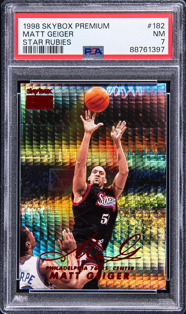 1998-99 SkyBox Premium Matt Geiger Star Rubies #182 card image