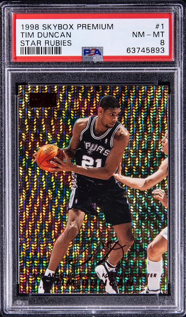 1998-99 SkyBox Premium Tim Duncan Star Rubies #1 card image