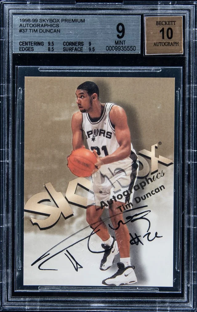 1998-99 SkyBox Premium Tim Duncan Autographics #37 card image