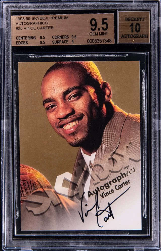 1998-99 SkyBox Premium Vince Carter Autographics #25 card image
