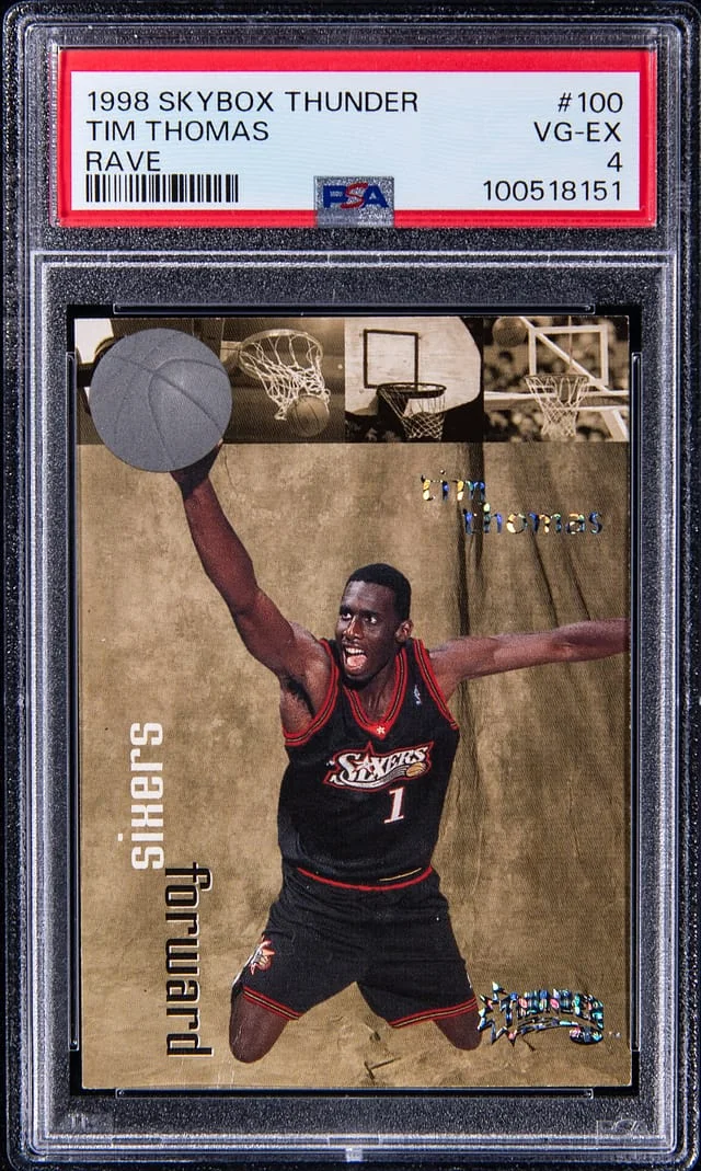 1998-99 SkyBox Thunder Tim Thomas Rave #100 card image