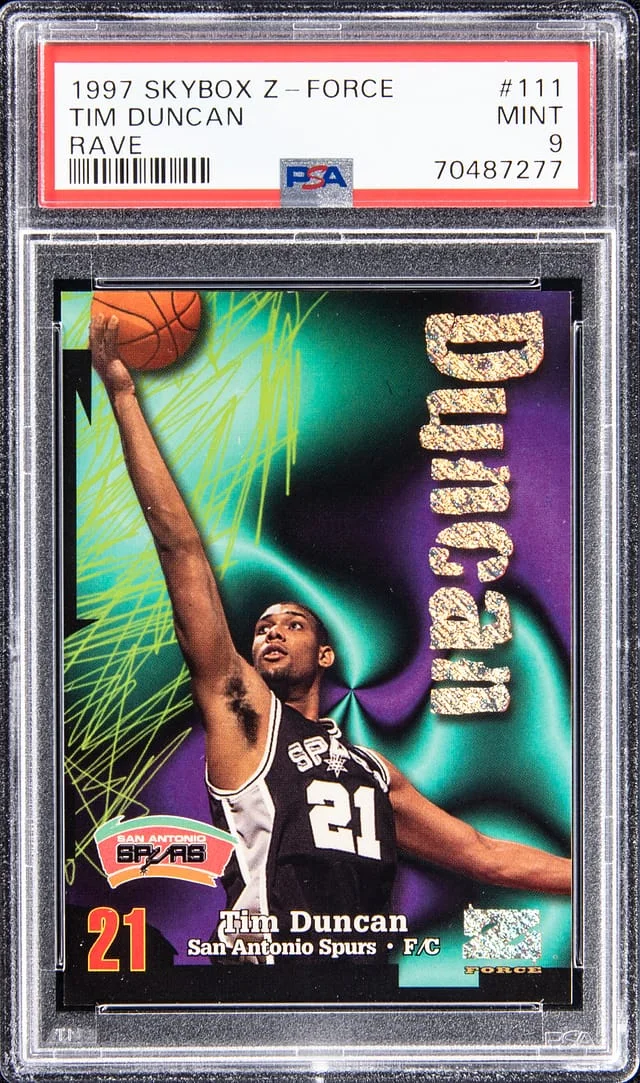 1998-99 SkyBox Z-Force Tim Duncan Rave #114 card image