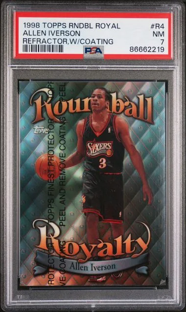 1998-99 Topps Allen Iverson Roundball Royalty Refractor,W/Coating #R4 card image