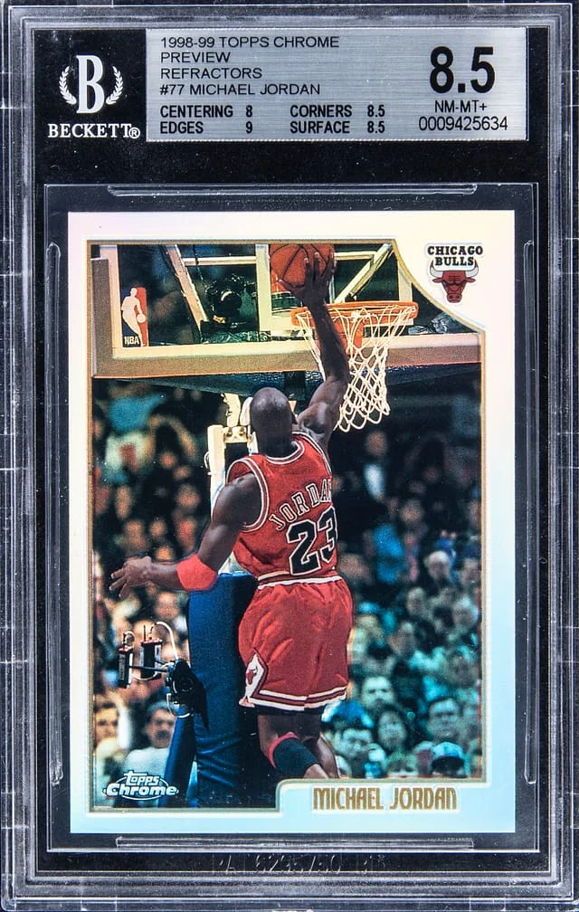 1998-99 Topps Chrome Michael Jordan Preview Refractors #77 card image