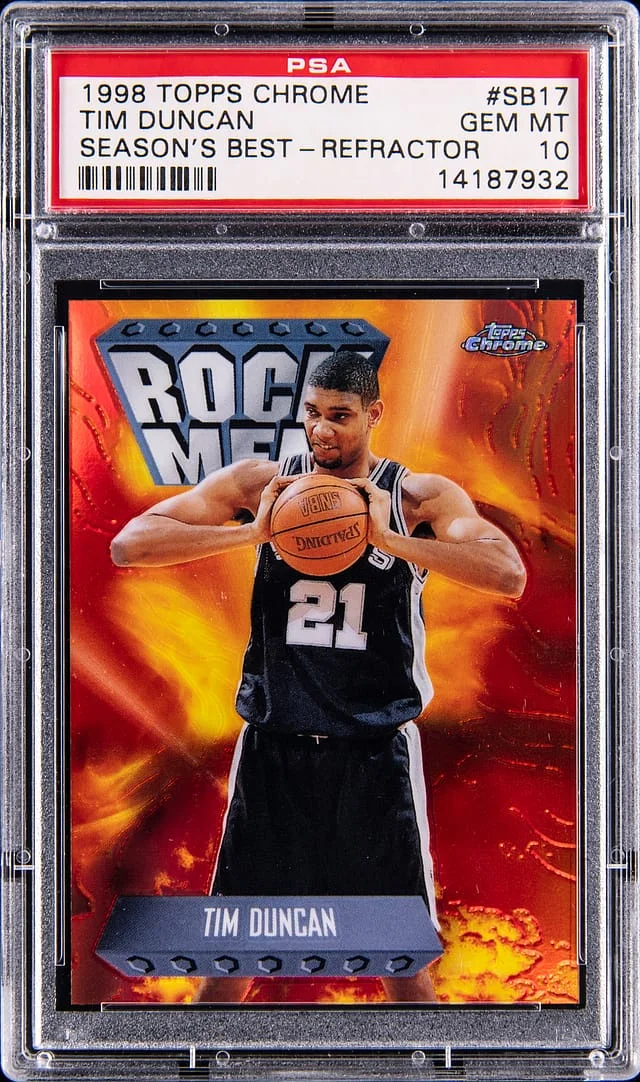 1998-99 Topps Chrome Tim Duncan Season's Best Refractor #SB17 card image
