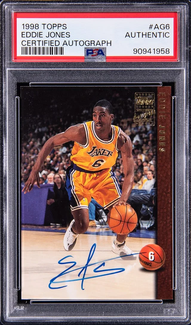 1998-99 Topps Eddie Jones Certified Autograph #AG6 card image