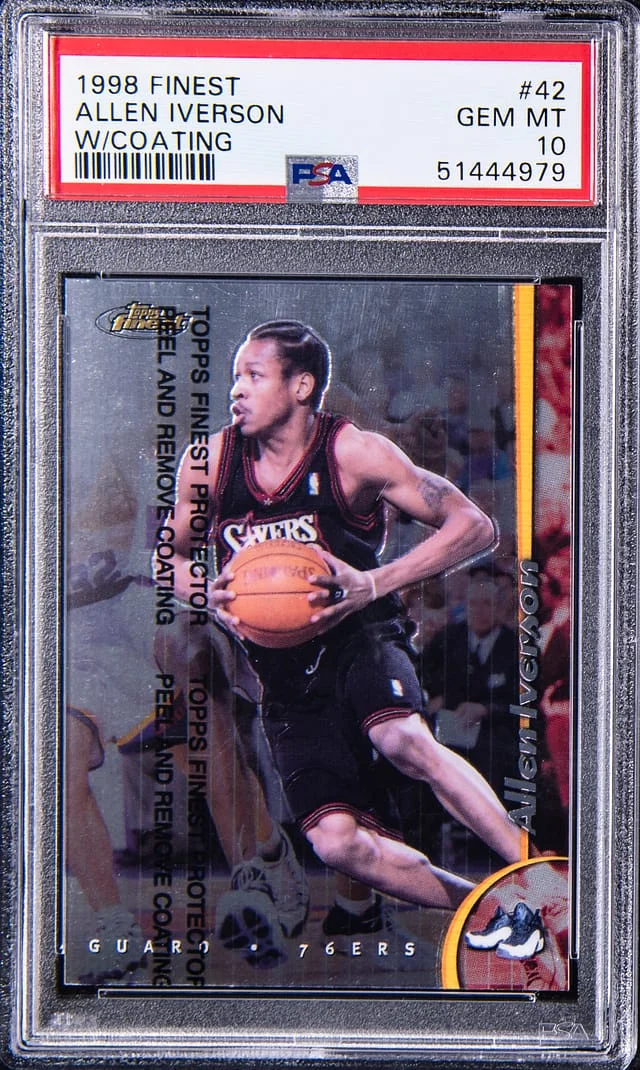 1998-99 Topps Finest Allen Iverson W/Coating #42 card image