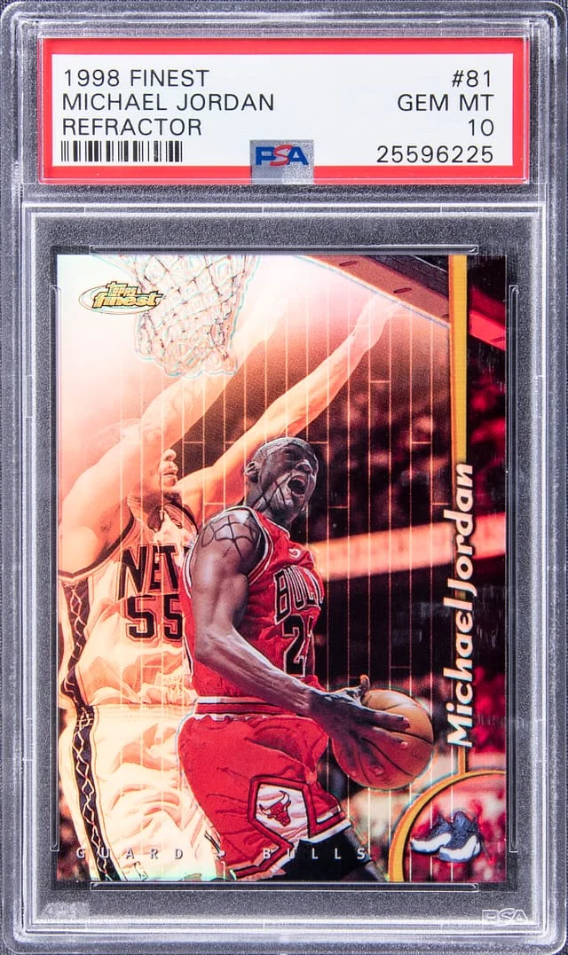 1998-99 Topps Finest Basketball Michael Jordan Refractor #81 card image