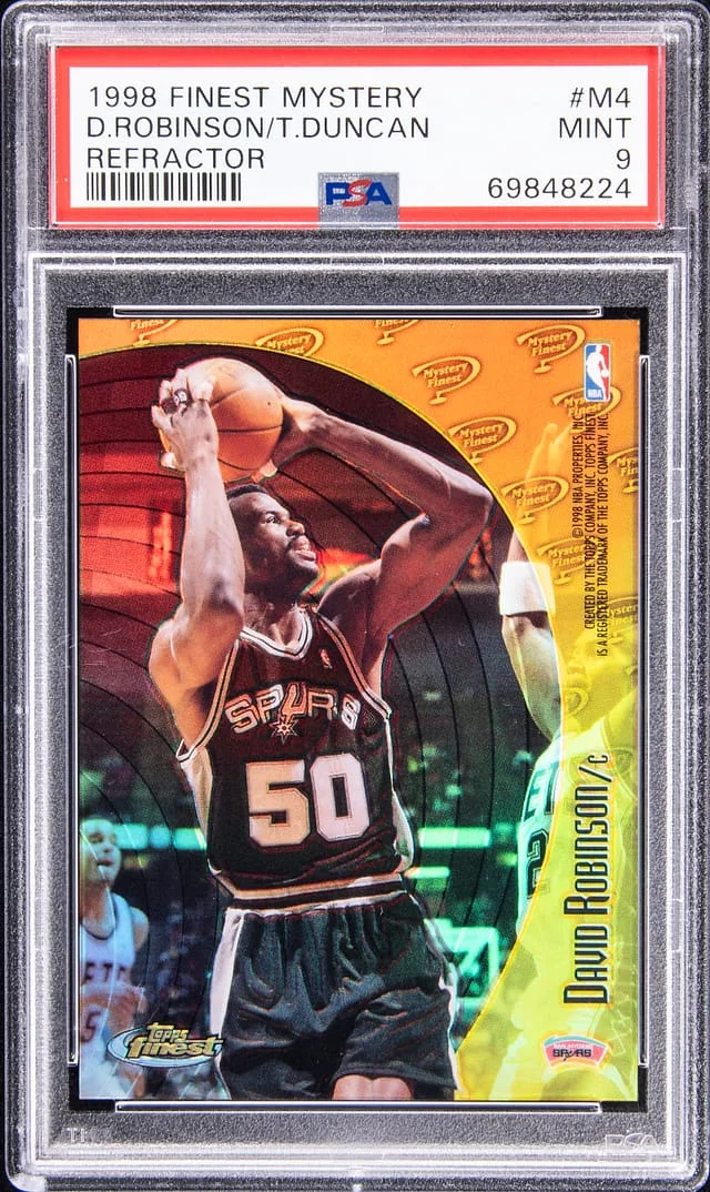1998-99 Topps Finest David Robinson/Tim Duncan Mystery Refractor #M4 card image