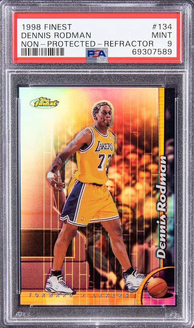 1998-99 Topps Finest Dennis Rodman Refractor, Non-Protected #134 card image