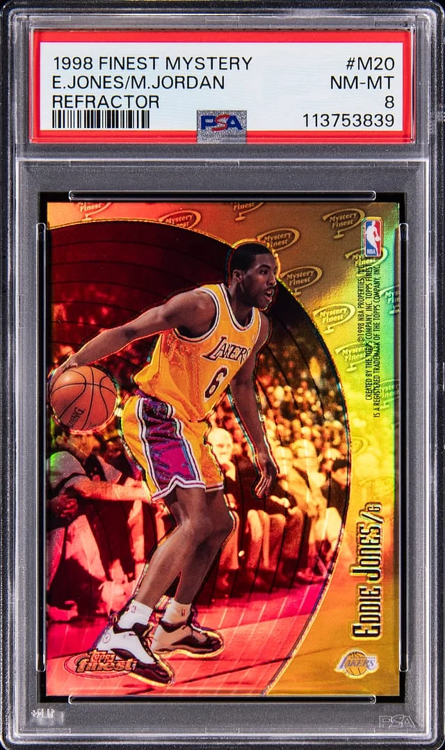 1998-99 Topps Finest Eddie Jones/Michael Jordan Mystery Refractor #M20 card image