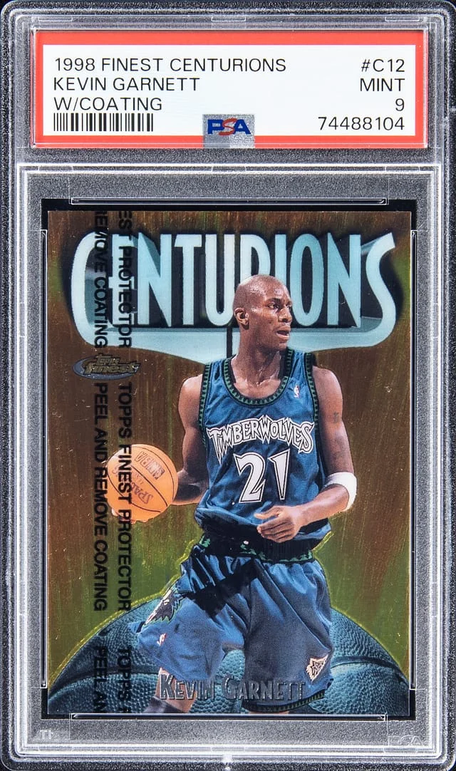 1998-99 Topps Finest Kevin Garnett Centurions With Coating #C12 card image
