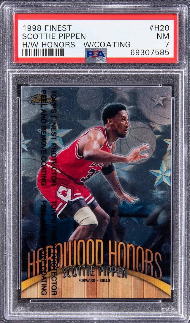 1998-99 Topps Finest Scottie Pippen Hardwood Honors W/Coating #H20 card image