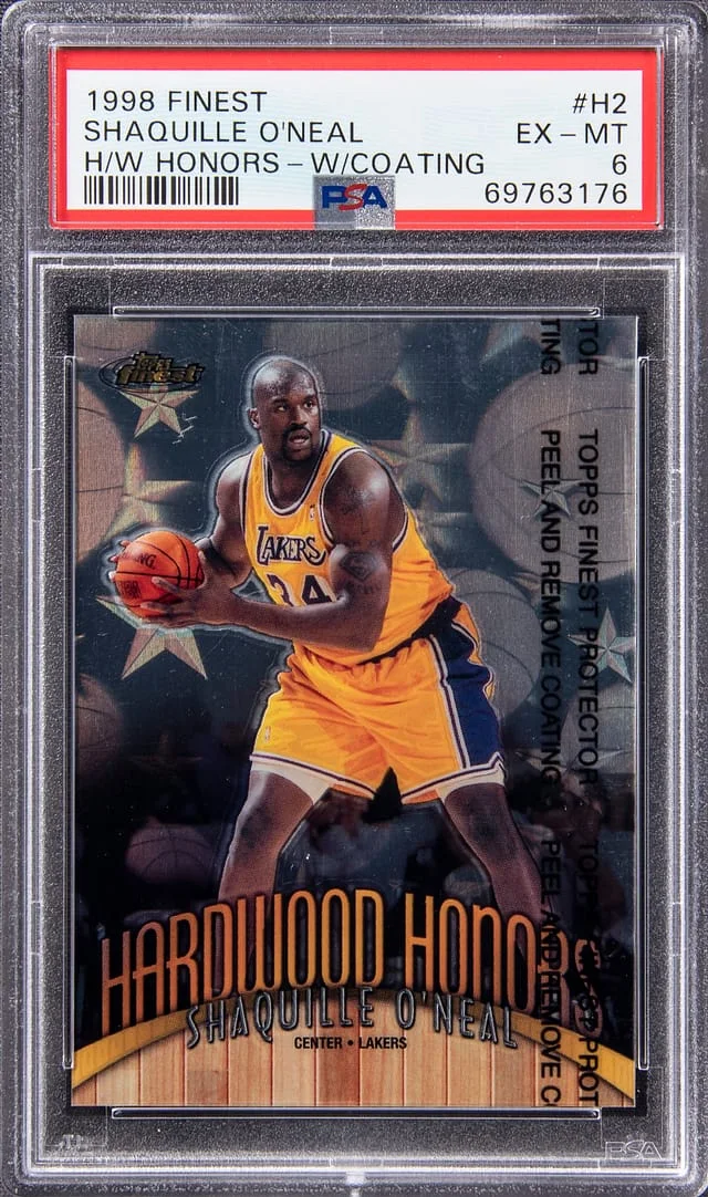 1998-99 Topps Finest Shaquille O'Neal Hardwood Honors W/ Coating #H2 card image