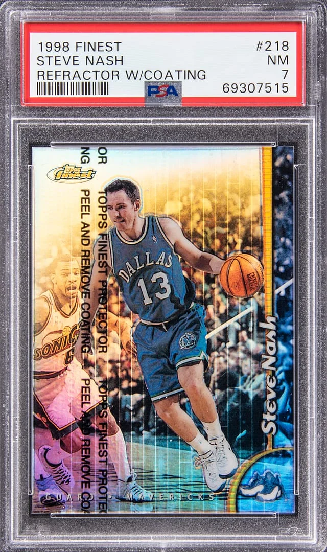 1998-99 Topps Finest Steve Nash Refractor W/ Coating #218 card image