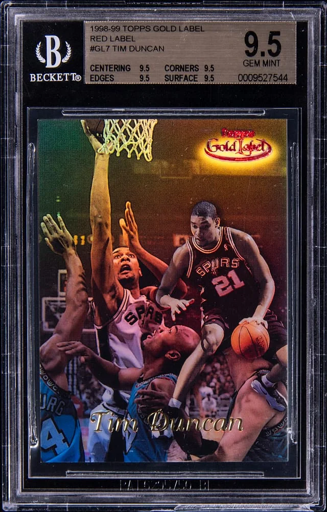 1998-99 Topps Gold Label Tim Duncan Black Label #Gl7 card image