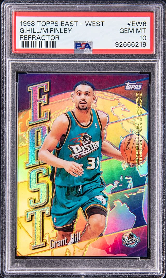 1998-99 Topps Grant Hill/Michael Finley East-West Refractor #EW6 card image