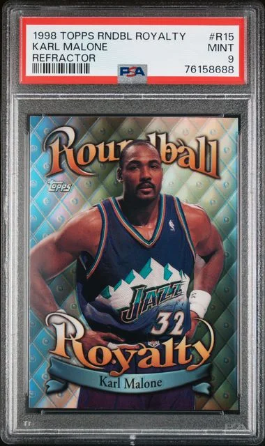 1998-99 Topps Karl Malone Roundball Royalty Refractor #R15 card image
