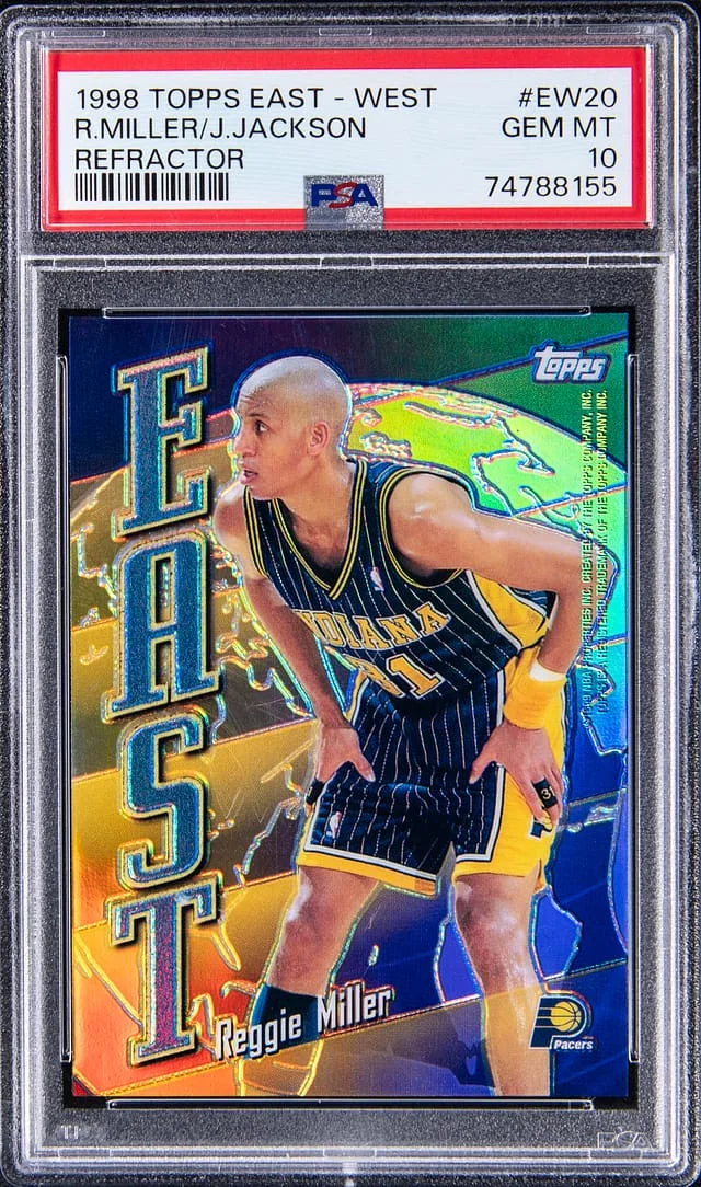 1998-99 Topps Reggie Miller/Jim Jackson East-West Refractor #EW20 card image