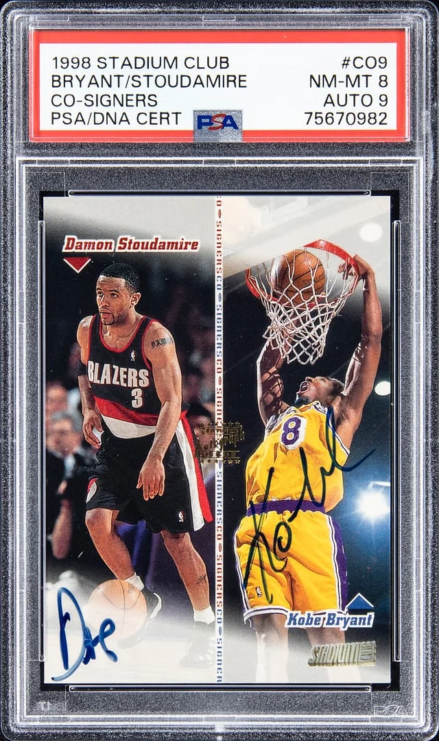 1998-99 Topps Stadium Club Kobe Bryant/Damon Stoudamire Co-Signers #C09 card image