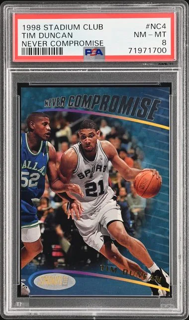 1998-99 Topps Stadium Club Tim Duncan Never Compromise #NC4 card image
