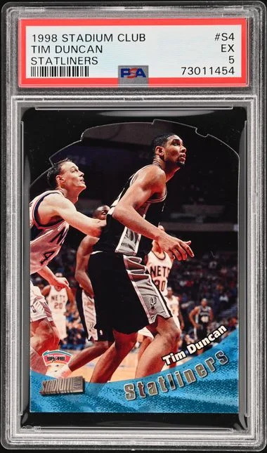 1998-99 Topps Stadium Club Tim Duncan Statliners #S4 card image