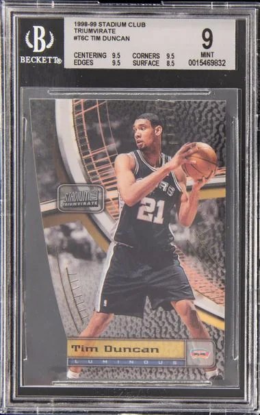 1998-99 Topps Stadium Club Tim Duncan Triumvirate Illuminator #T6C card image