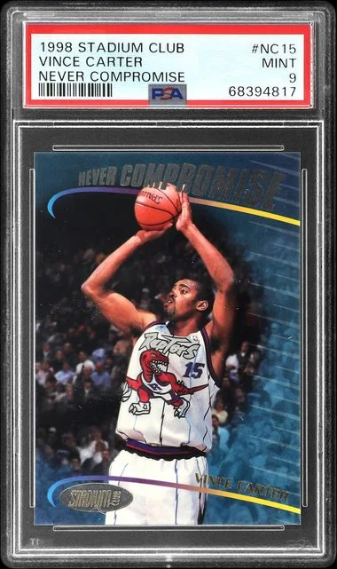 1998-99 Topps Stadium Club Vince Carter Never Compromise #NC15 card image