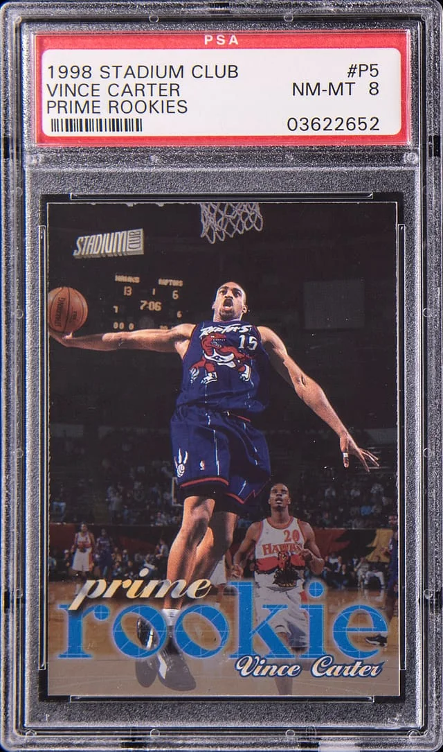 1998-99 Topps Stadium Club Vince Carter Prime Rookies #P5 card image