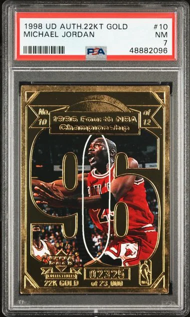 1998-99 UD Authenticated 22KT Gold Michael Jordan #10 card image
