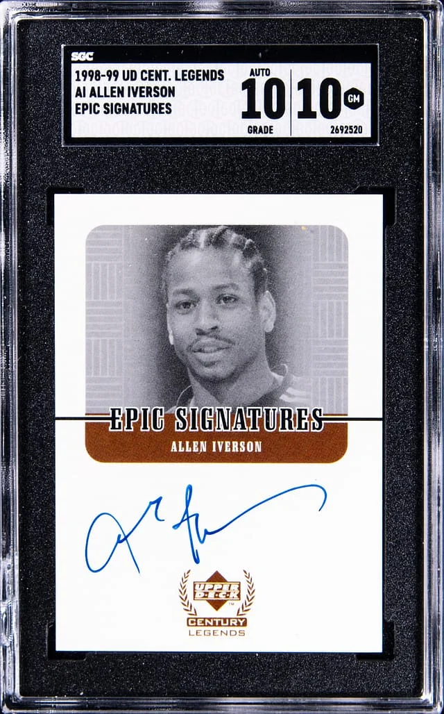 1998-99 UD Century Legends Epic Signatures Allen Iverson #AI card image