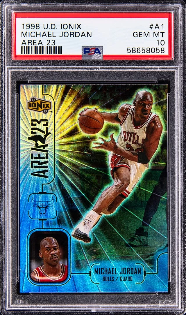 1998-99 UD Ionix Area 23 Michael Jordan #A1 card image