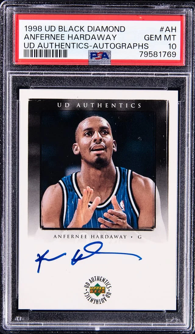 1998-99 Upper Deck Black Diamond Anfernee Hardaway UD Authentics Autograph #AH card image