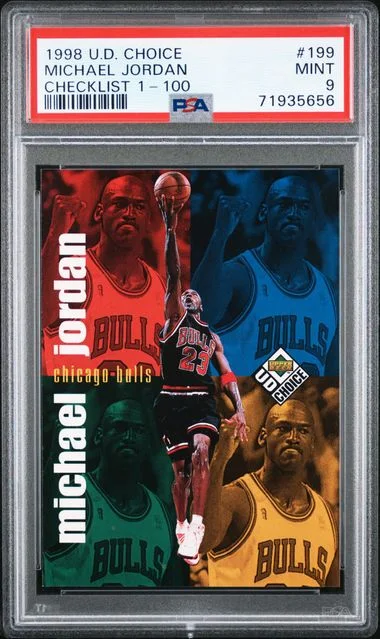 1998-99 Upper Deck Choice Michael Jordan Checklist 1-100 #199 card image