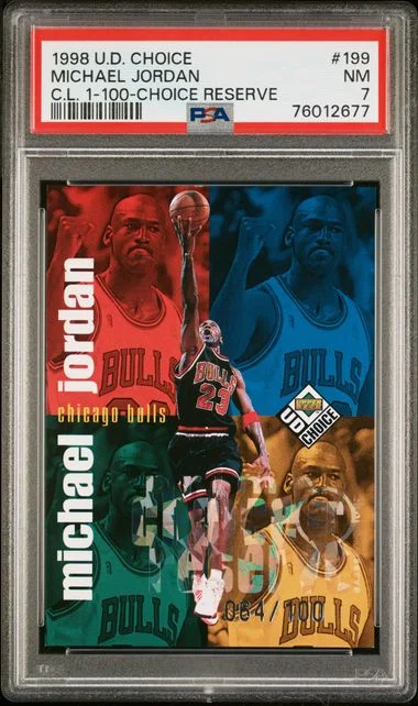 1998-99 Upper Deck Choice Michael Jordan/Checklist 1-100 Choice Reserve #199 card image