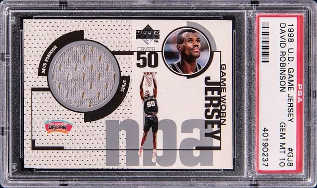 1998-99 Upper Deck Game Jersey David Robinson Game-Used #GJ8 card image
