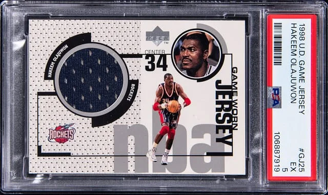 1998-99 Upper Deck Game Jersey Hakeem Olajuwon Game-Used #GJ25 card image