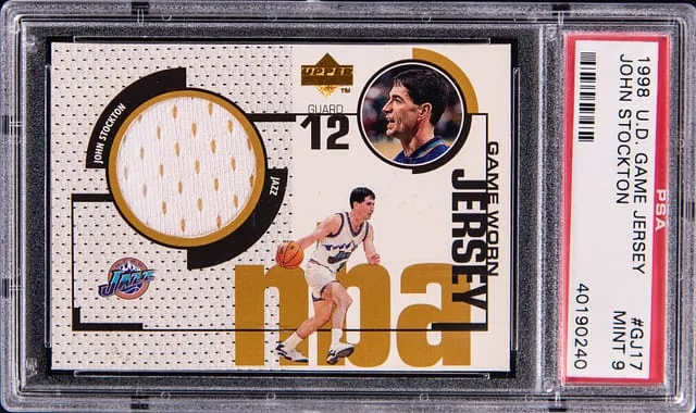 1998-99 Upper Deck Game Jersey John Stockton Game-Used #GJ17 card image