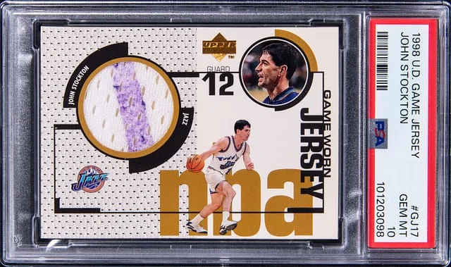 1998-99 Upper Deck Game Jersey John Stockton #GJ17 card image