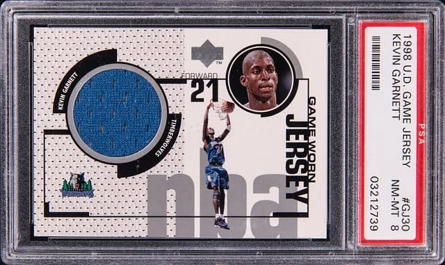 1998-99 Upper Deck Game Jersey Kevin Garnett Game-Used #GJ30 card image