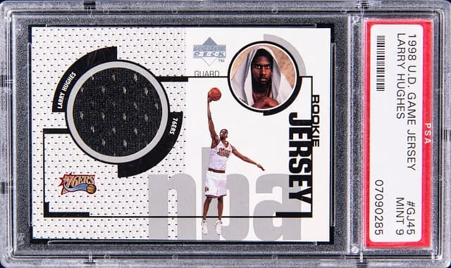 1998-99 Upper Deck Game Jersey Larry Hughes #GJ45 card image